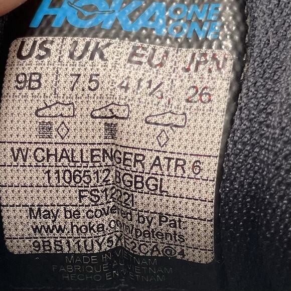 Hoka One One Challenger ATR 6 Running Hiking Size 9 B Blue Graphite Sneaker - Picture 7 of 11